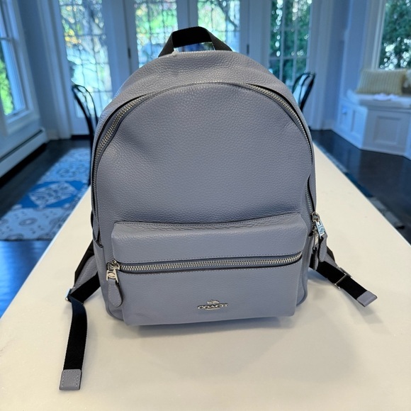 Coach Charlie Women’s Blue Backpack Medium Pebble Leather Adjustable Straps NEW main image 10